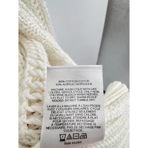 Express Ivory Open Front Long Cardigan Sweater Shawl Mixed Knits Cotton Blend M thumbnail 5