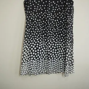 Jessica Howard Shift Dress 18W Black‎ White Polka Dot Ombre Chiffon Sleeveless thumbnail 7