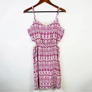 COLLECTIVE CONCEPTS Pink White Cutout Sides Dress Size Large‎ thumbnail 2