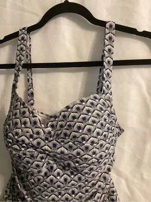 Bondeye Australia SZmaybe 14 D/DD Blue White 1Piece SwimSuit Sweetheart Ruched thumbnail 5