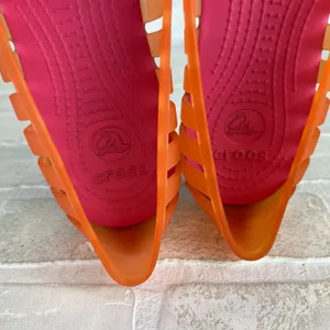 Crocs Adrina II Women 7 Orange Jelly Flats Sandals Casual Summer Vacation Travel thumbnail 15