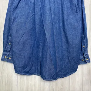 Christine Alexander Bedazzled Cat Button Down Chambray Denim Shirt size M Medium thumbnail 6