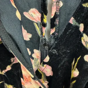 Lucy Paris‎ Black Floral Velvet Burnout Faux Wrap Midi Dress Pink Flowers Small thumbnail 7