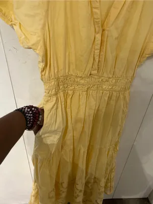 Haute Hippie Pale Yellow Midi Dress with Lace Trim thumbnail 12