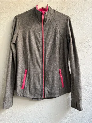 Lululemon Define Gray & Pink Active Zip-Up Jacket thumbnail 1