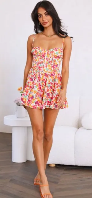Hello Molly Daily Glam Romper‎ Floral Dress Like Women's 4 Summer thumbnail 1
