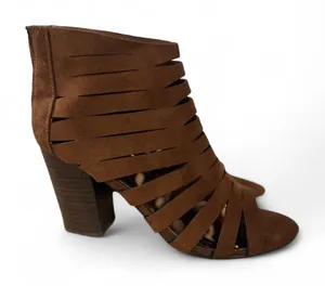 Carlos Santana Polly Suede Cutout Peep Toe Ankle Booties Heel Women‎ Size 8M Zip thumbnail 1