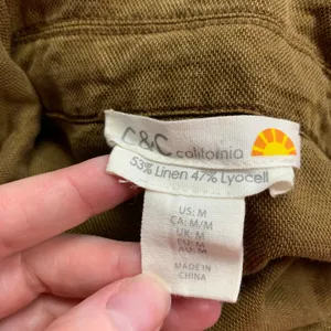 C&C California Linen Lyocell‎ Utility Jacket Women's M Brown Button Down Crop thumbnail 5