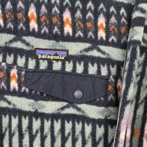 Patagonia Fleece Pullover Synchilla Snap-T Women L Blue Geometric Aztec Pocket thumbnail 9