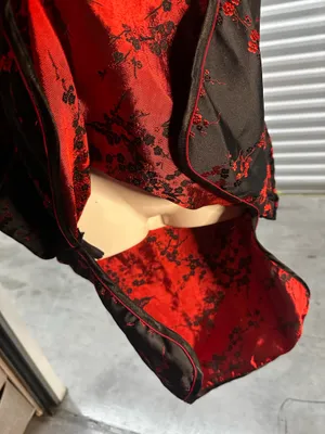 New Qipao Cheongsam Dress Black Red Floral thumbnail 8