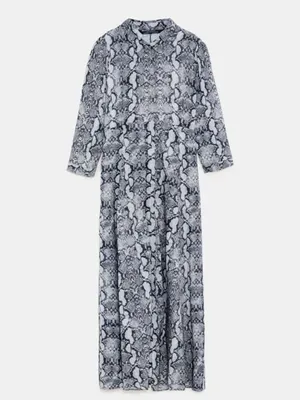 Zara Gray Snake-Print Maxi Dress thumbnail 10