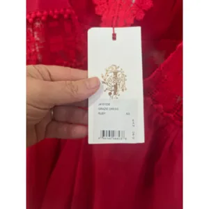 Jetset Diaries Grazie Red Lace Mini Dress XS NWT Backless‎ Scallop Party thumbnail 9