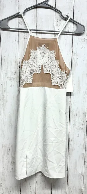 Style Stalker Dress Women Size Small White Tan Lace Detail Spaghetti Strap Mini‎ thumbnail 1