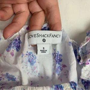 Love Shack fancy women's small white floral maxi dress tiered target purple doen thumbnail 12