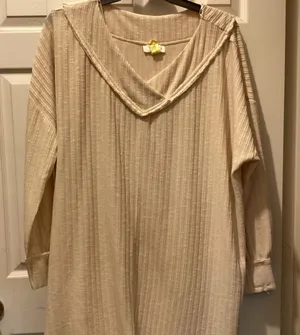 Umgee Cream Knit Sweater thumbnail 1