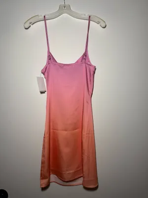 BP Cocktail Satin Mini Slip Dress Pink Orange Ombre XS thumbnail 2