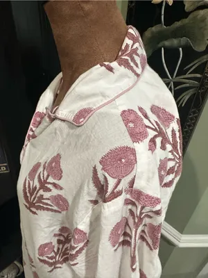 Victoria Dunn Pink Floral Block‑Print Button‑Down Dress – Fits Medium thumbnail 7