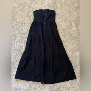 LOFT Beach Button Strapless Maxi Dress size 8 thumbnail 3
