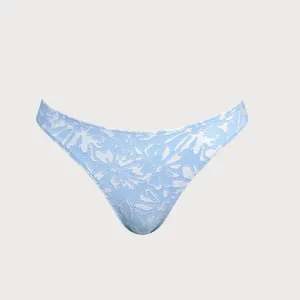 Berlook Light Blue Floral Textured Underwire Bikini Top & Full Coverage Bottom thumbnail 9