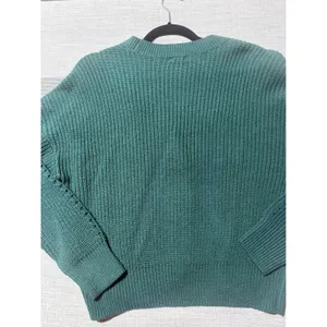 Garage Teal Green Shaker Knit Pointelle Button Front Cardigan Sweater Womens S thumbnail 5