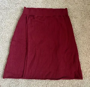 Free people Red Ribbed Faux Wrap Skirt thumbnail 1