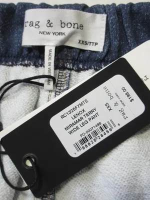 NWT rag & bone Miramar Wide Leg in Lenox Phot-Printed Faux Jean Sweat Pants XXS thumbnail 9