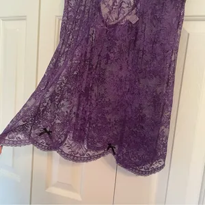 Victoria’s Secret Purple Slip Dress Allover Lace Sz Large Intimates Mini Dress thumbnail 6