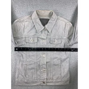 Vintage Guess USA Women M Gray Denim Trucker Jacket 90s American Tradition Flaw thumbnail 15