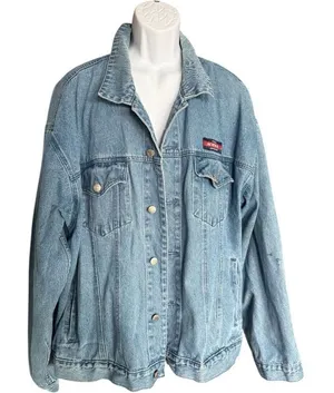 Womens Walt Disney World Vintage Y2K Retro Flag Patriotic Denim Jean Jacket XXL thumbnail 1