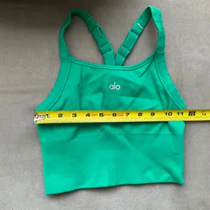 Alo Yoga Seamless Ribbed Favorite Bra Tank Spruce Green XXS thumbnail 3