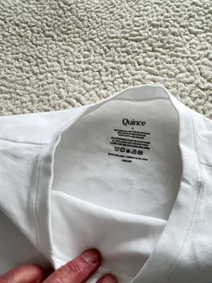 Quince Organic Cotton Stretch Crew Neck Short Sleeve Bodysuit White Size S thumbnail 10