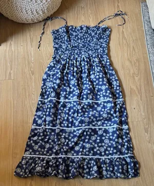Blue Floral Women's Dress thumbnail 1