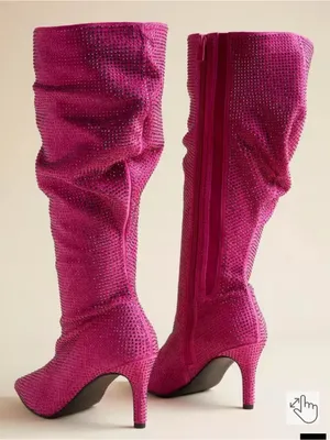 Torrid Pink Sparkle Slouch Knee Boot Size 7.5 thumbnail 2