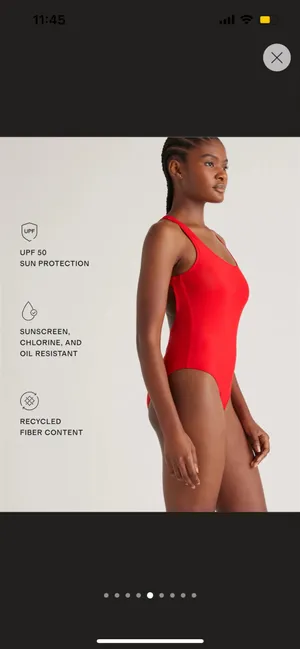 New Quince Italian Cross-Back One-PieceSwimsuit Size Medium MSRP $49 thumbnail 4