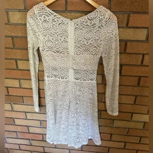 Sequin Hearts Glitter White Lace Mini Dress Junior’s Size 7 With Padded Bra NWOT thumbnail 2