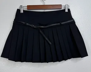Zara Black Pleated Mini Skort with Belted Waist Size XS Preppy Schoolgirl Style‎ thumbnail 1