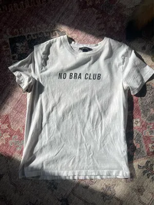 Forever 21 “No Bra Club” White Tee thumbnail 1