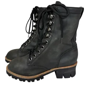 Free People X Jeffrey Campbell Lucca Lace Up Stompy Lugg Sole Boots Sz 6 thumbnail 4