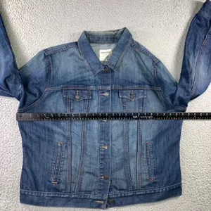 Old Navy Denim Trucker Jacket Women 2XL Blue Faded Utility Layering Outdoor thumbnail 13