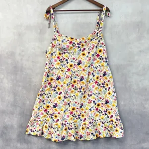 Old Navy Women Floral Cami Dress Size 2X Sleeveless Tie Strap Ruffle Hem Cottage thumbnail 14