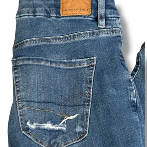 American Eagle The Dream Jean Distressed Skinny Jeans Size 4 Regular Stretch‎ thumbnail 4