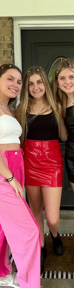 SheIn Red plastic leather skirt thumbnail 3