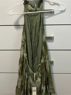 Anthropologie Floral Green Halter Top NWT thumbnail 3