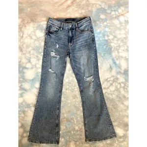 AEROPOSTALE High Rise Flare Jeans Ripped Denim Size 2 S Short thumbnail 8