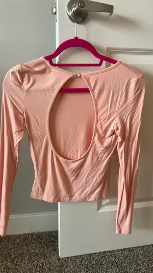 Superdown Pink Open Back Long Sleeve Top thumbnail 2