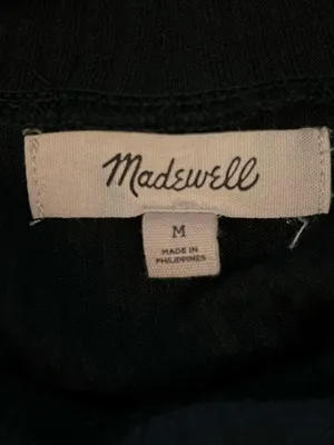 Madewell Shirt Womens Medium Black Ribbed Turtleneck Long Sleeve Stretch Top thumbnail 6