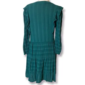 Anthropologie amadi Rossi ruffle dress long sleeve green sz s‎ thumbnail 5