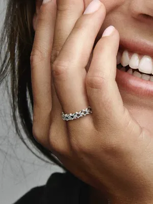 Pandora Band of Asymmetric Stars Ring in Sterling Silver 925 Size 9 thumbnail 1