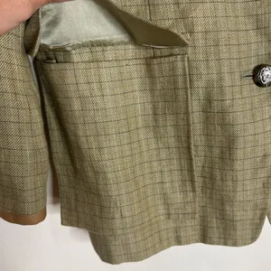 Vtg‎ Lauren Ralph Lauren linen houndstooth Glen Plaid Blazer size 10 equestrian thumbnail 10