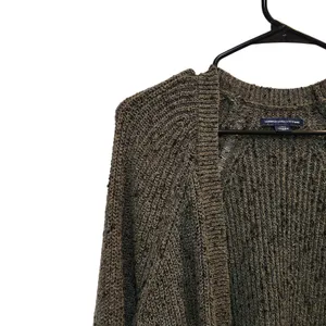 American Eagle Outfitters Dark Green Gray Knit Open Front Cardigan Sweater Small thumbnail 3